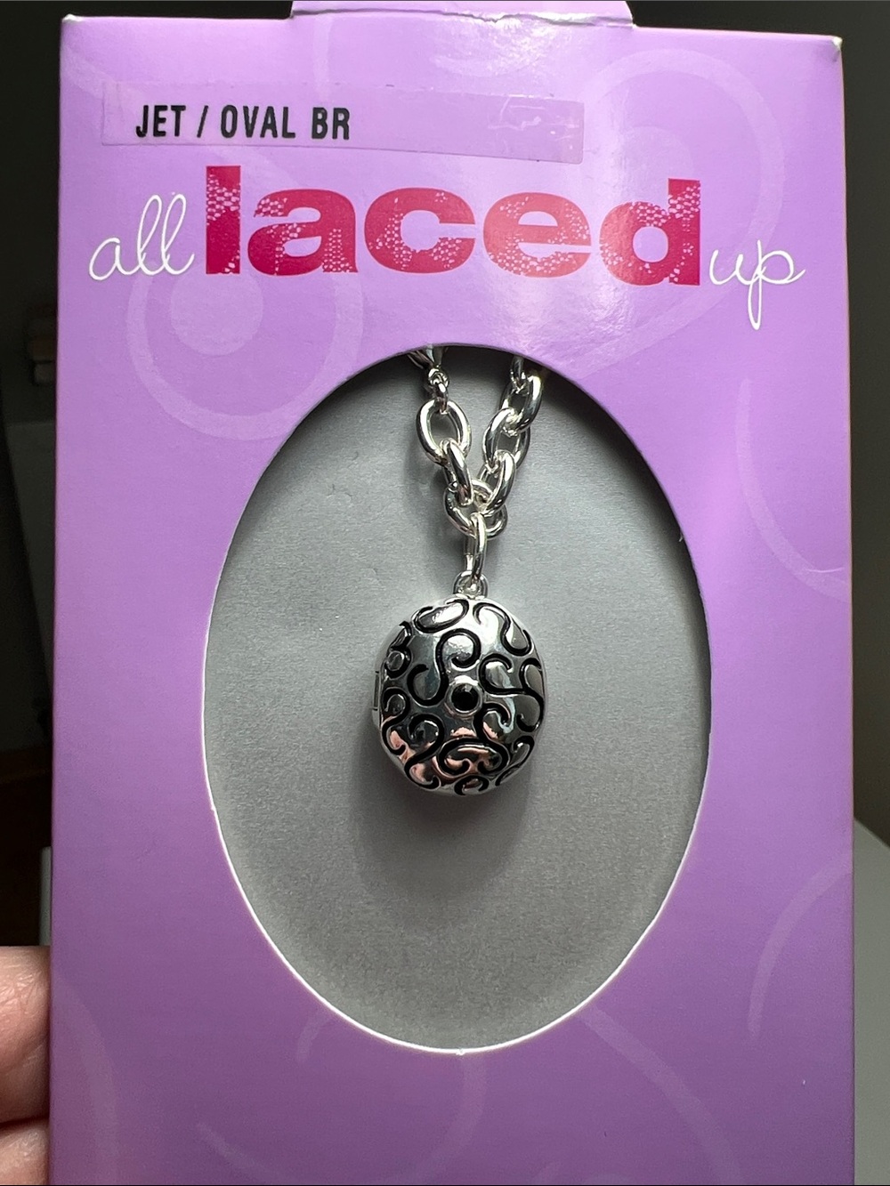 Sparkling Silver Oval Locket Bracelet Charm - Silver - Vintage